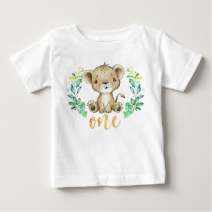 Un T-shirt pour bébé lion 1er anniversaire sauva