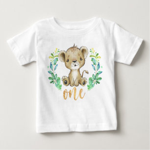 Un T-shirt pour bébé lion 1er anniversaire sauvage