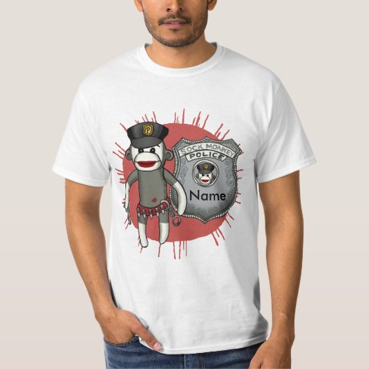 Un t-shirt Sock Monkey Police (Devant)