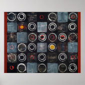 Un tableau abstrait; une grille de cercles estampi (Devant)