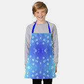 Un tablier à pois bleu et bleu clair  (Porté)