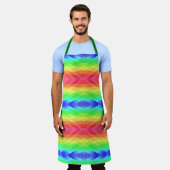 Un tablier vibrant présente un dégradé de couleurs (Porté)