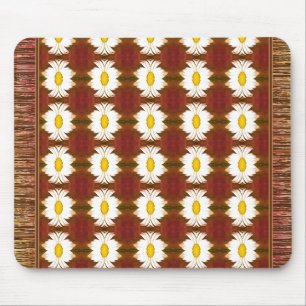 Un tapis de souris à motifs floraux