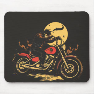 un tapis de souris motard