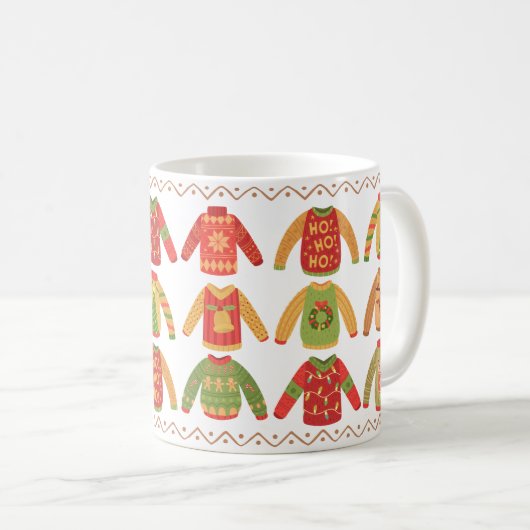 Un tas de pulls moches de Noël classique Mug (Devant droit)