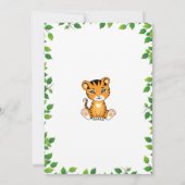 Un Tigre sauvage 1er Invitation anniversaire (Dos)