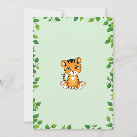 Un Tigre sauvage 1er Invitation anniversaire (Dos)