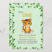 Un Tigre sauvage 1er Invitation anniversaire (Devant / Derrière)