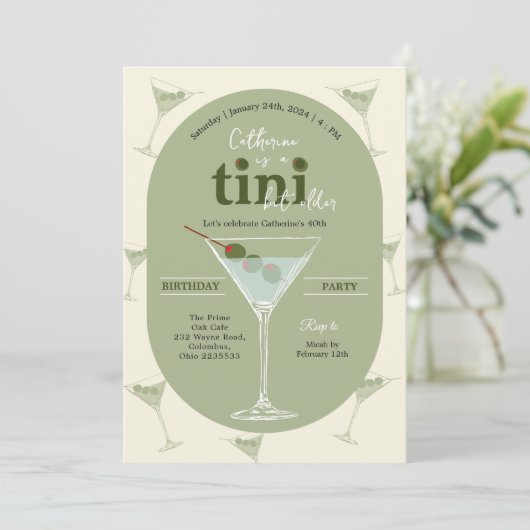 Un Tini Un Peu Plus Ancien Martini Invitation Anni (Debout devant)
