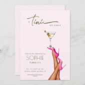 Un Tini Un Peu Plus Ancien Martini rose Invitation (Devant / Derrière)