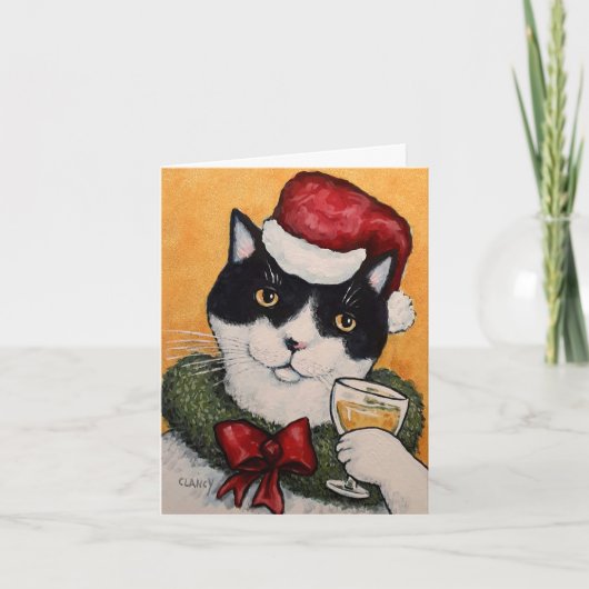 Un toast ! Carte double pour fêtes annuelles (Devant)