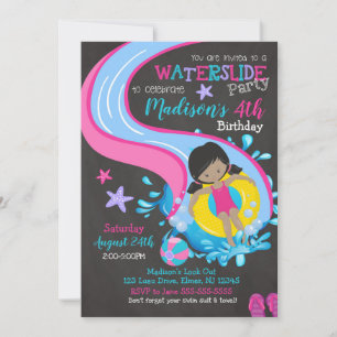 Un toboggan aquatique Invitation d'anniversaire /