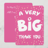 Un très grand Carte de remerciements de ma part (Devant / Derrière)