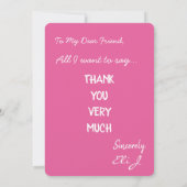 Un très grand Carte de remerciements de ma part (Dos)