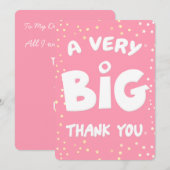 Un très grand Carte de remerciements de ma part (Devant / Derrière)