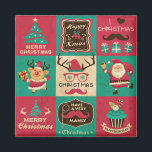 Un très Manly Christmas Mustache Magnet collage<br><div class="desc">Fun rétro regardant collage de Noël avec rennes dansants, la danse du Père Noël avec sonnette de jingle, Happy New Year cupcake, cadeaux, bois, arbres de Noël et moustaches! ! ! Le jeu de couleurs est un mélange de rouge, vert, marron et blanc dans un ton vintage. Recherchez d'autres articles...</div>