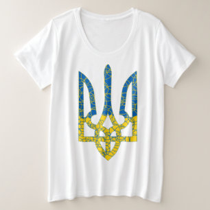 Un trident ukrainien texturé drapeau d'Ukraine cou