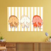 Un trio d'éléphants sur toile (Insitu(Salon))