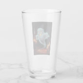 Un verre avec un fantôme souriant. (Dos)
