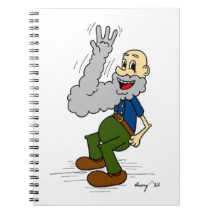 Un vieil homme agite le Carnet de la barbe