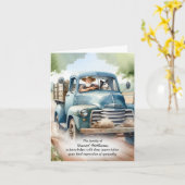 Un vieil homme dans un camion Carte de remerciemen (Fleur jaune)