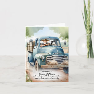 Un vieil homme dans un camion Carte de remerciemen