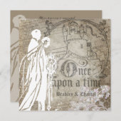 Un vieux Damas Brown une fois Invitation (Devant / Derrière)