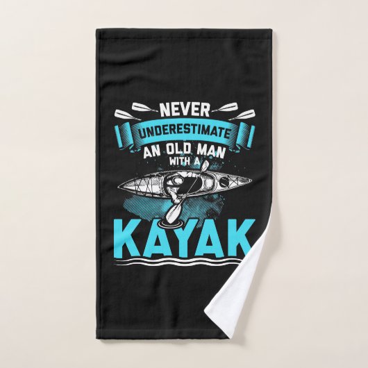 Un Vieux Homme Avec Un Kayak (Serviette à main)