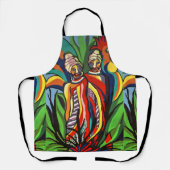 Un visage africain peint sur un tablier (Recto)