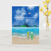 Un voeu d'anniversaire de Robots Carte pour enfant (Fleur jaune)