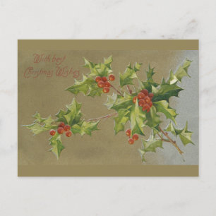 Un Vœu de Noël à l'Ancienne - Carte Postale Ancien