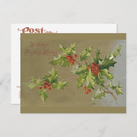 Un voeu de Noël à l'ancienne - Carte postale Vinta (Devant / Derrière)