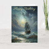 Un voilier dans l'océan Carte d'anniversaire (Devant)