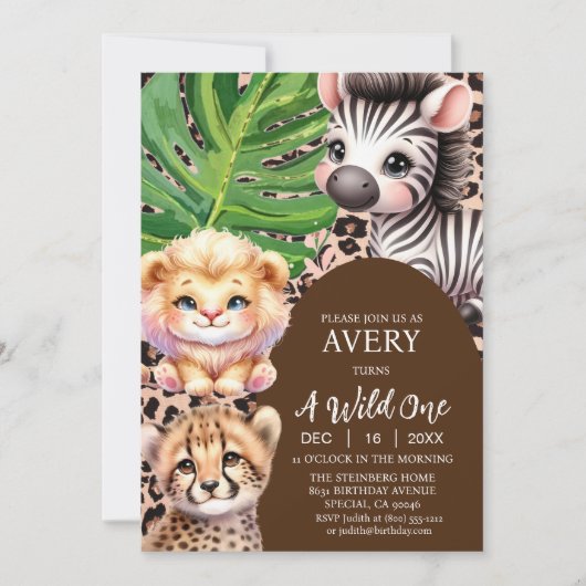 Un Wild Un premier anniversaire Invitations (Devant)