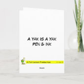 Un yak est un yak - carte (Dos)