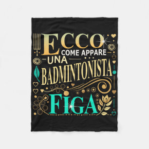 Una Badmintonista Figa Idee Regalo Badminton Donna Fleece Deken