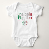 Una Bella Figlia Italië Vlaggenkleuren Romper (Voorkant)