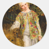 Una en de leeuw, 1860, William Bell Scott Ronde Sticker (Voorkant)