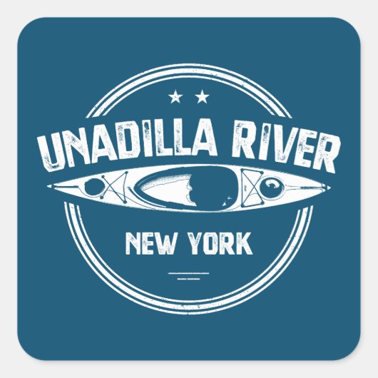 Unadilla, New York Kayak Vierkante Sticker (Voorkant)