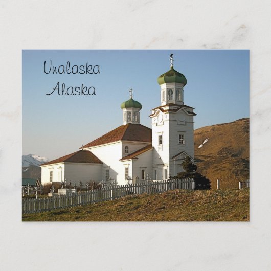 Unalaska Russische kerk Briefkaart (Voorkant)