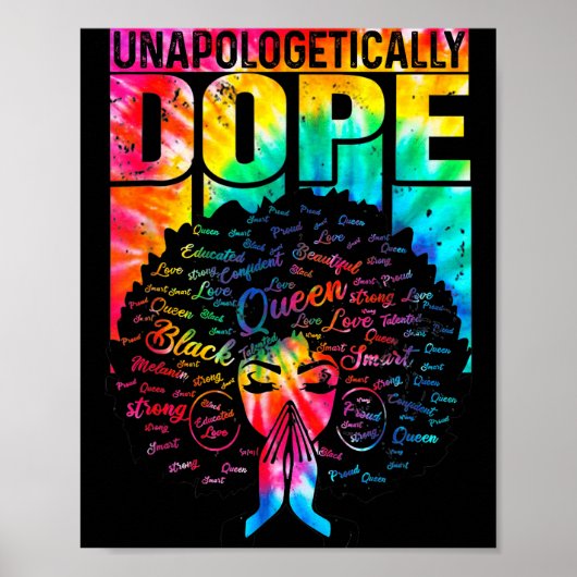 Unalogetically Black Pride Melanin African Tie Dye Poster (Voorkant)