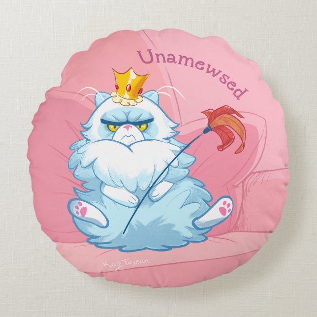 Unamused Queen Persian Cat Rond Kussen (Voorkant)