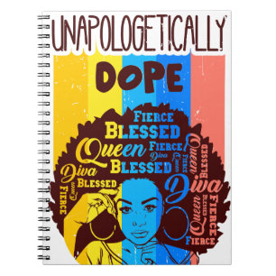 Unapologetically Dope Zwarte Koningin Afrikaanse V Notitieboek