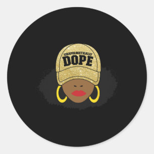 Unapologetically Drug Black Afro Woman Black Woman Ronde Sticker