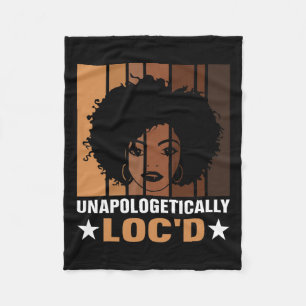 Unapologetically Loc'd Melanine Bruine Huid Zwart  Fleece Deken