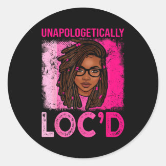 Unapologetically loc'd woman dreadlocks hair black ronde sticker