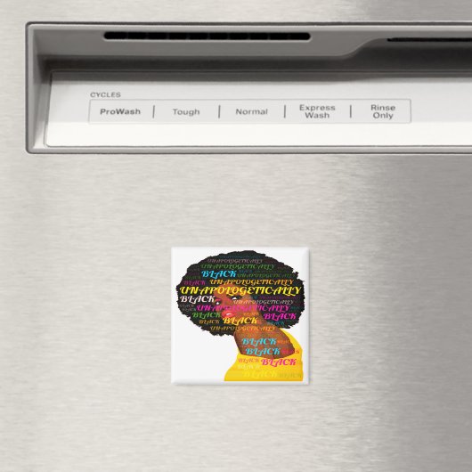 Unapologetisch Black Square Magnet Magneet (Insitu (Vaatwasser))