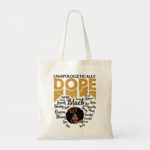 Unapologetisch-dope Afro-vrouwen Tote Bag