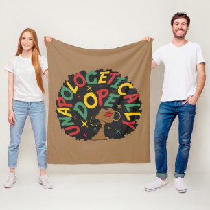 Unapologetisch zwarte dop Afro Fleece Deken