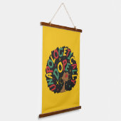 Unapologetisch zwarte dop Afro Hangend Wandkleed (Gebogen)